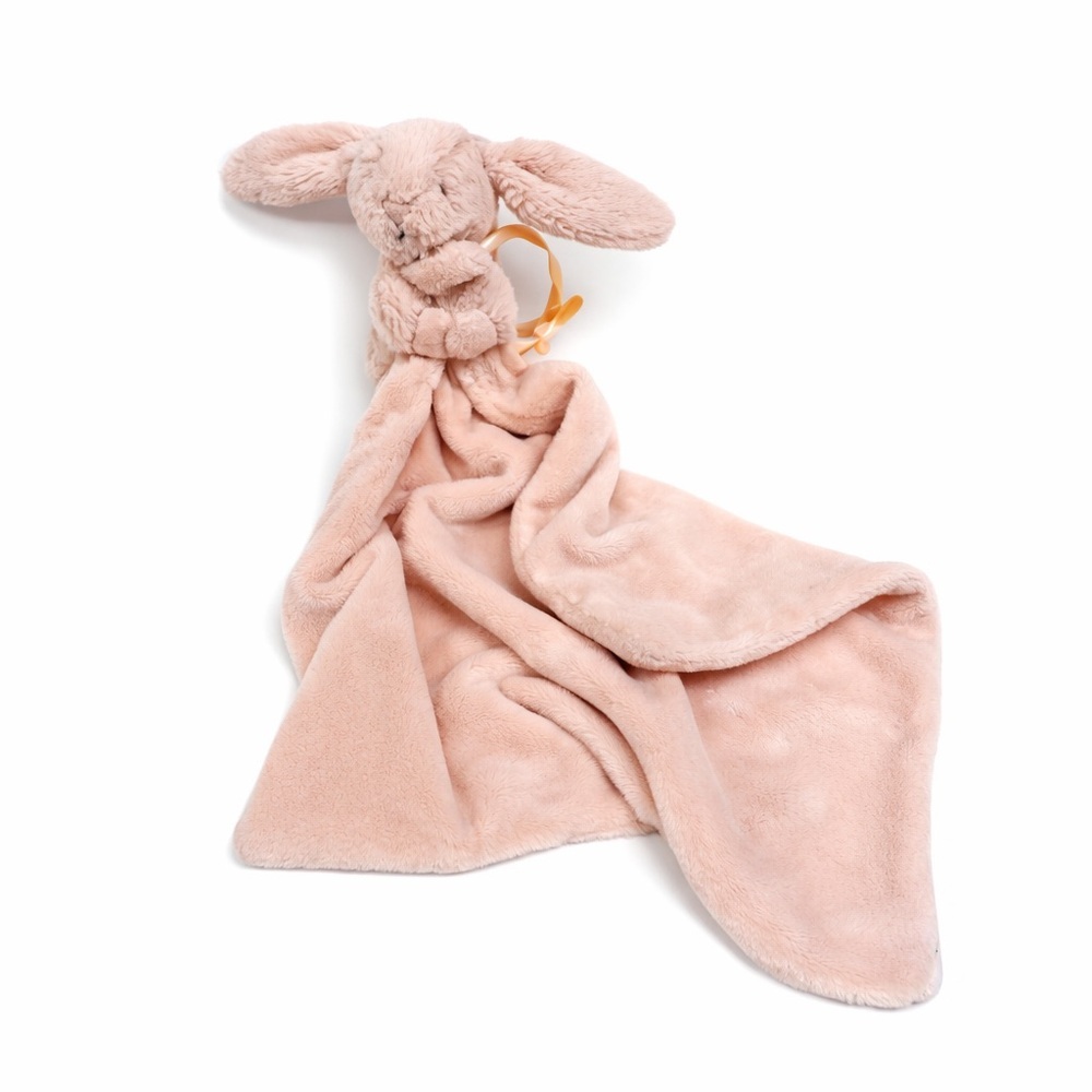 Little Jellycat Bashful Bunny Rabbit Security 0921 Blanket Pink Plush Lovey